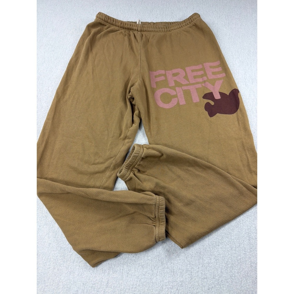 FREECITY Life Nature Love cotton sweatpants / OG-style graphic sweatpants Small